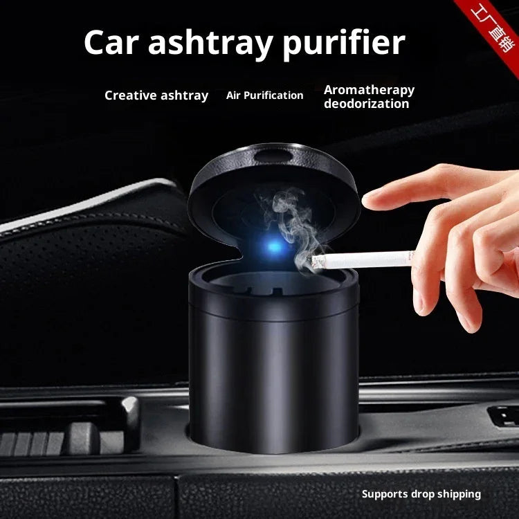 Smokeless Ashtray Air Purifier – Aluminum Alloy Rechargeable Design for Car, Home & Office