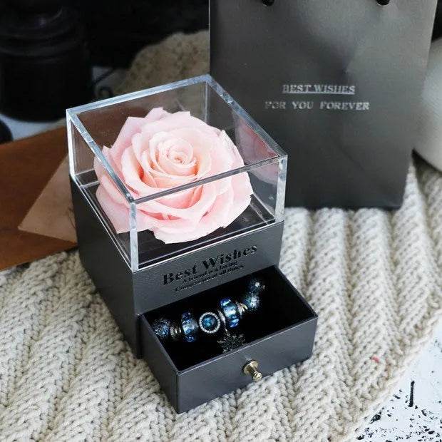 Eternal Flower Rose Jewelry Box for Birthday Presents Valentines Day Wedding Gift Box - Velora