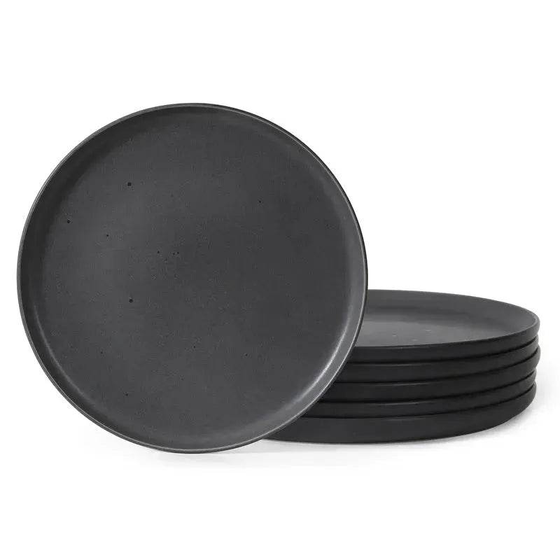6PCS Flat Ceramic Steak Plate Salad Plates - Velora