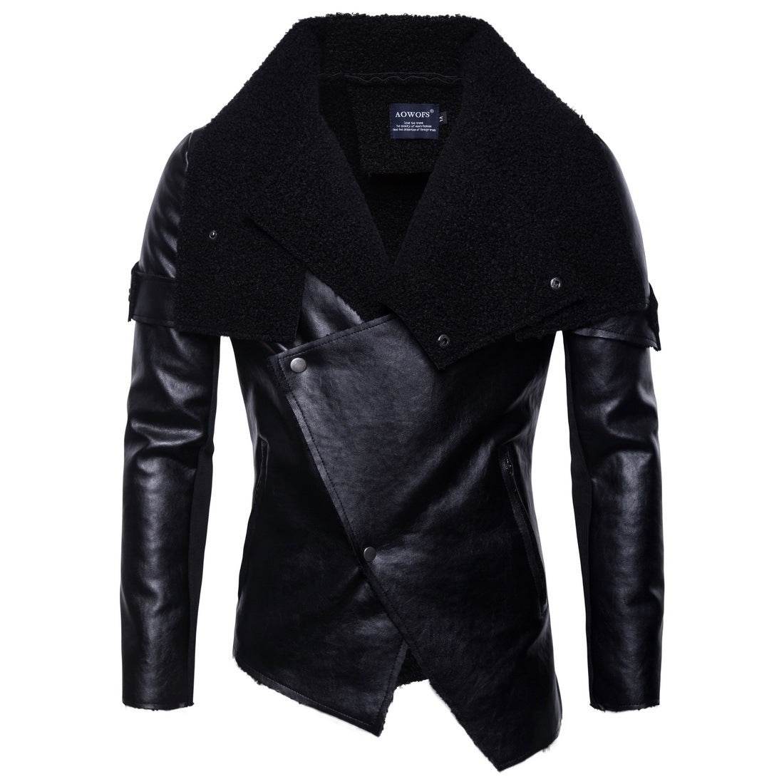 Men's Motorcycle Leather Jacket Personality Washed Leather Jacket Coat - Velora