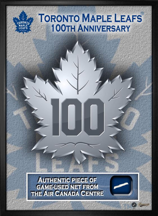 Toronto Maple Leafs Framed 16x20 100th Anniversary With Game-Used Net Frameworth Sports Marketing