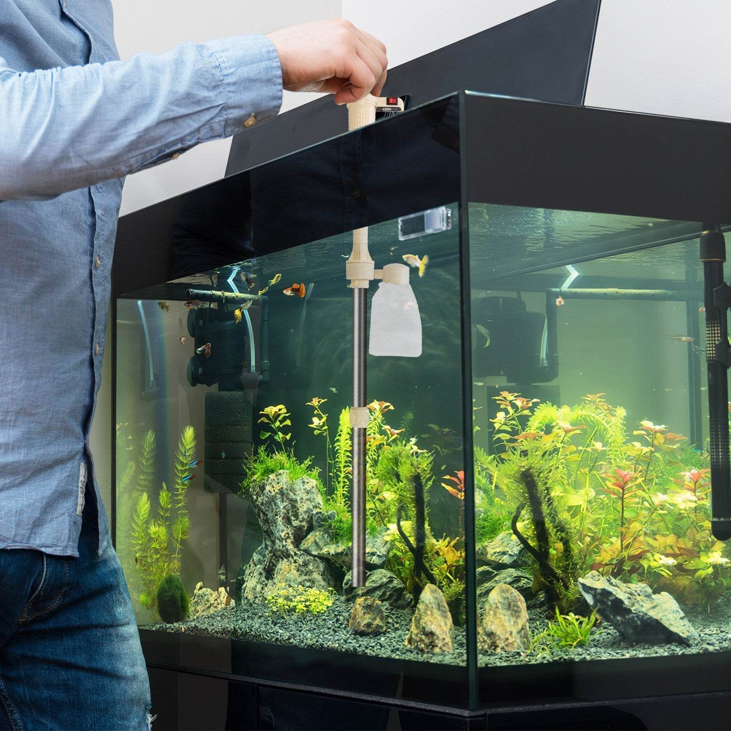 Powerful Electric Aquarium Vacuum Gravel Cleaner - Velora