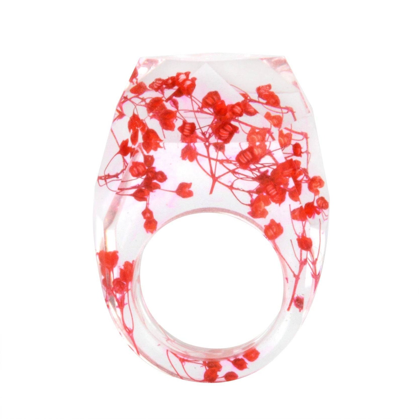 Dried Flower Resin Forest Handmade Dried Flower Epoxy Ring - Velora