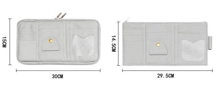 Car Sun Visor Organizer Storage Holder Full Leather Wrap - Velora