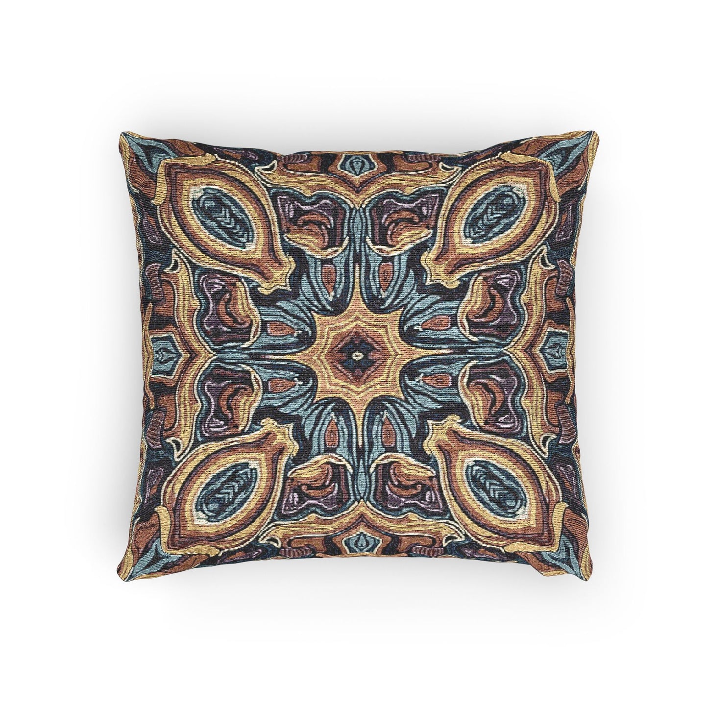Bohemian Woven Pillow – Mosaic Medallion Decorative Throw Pillow