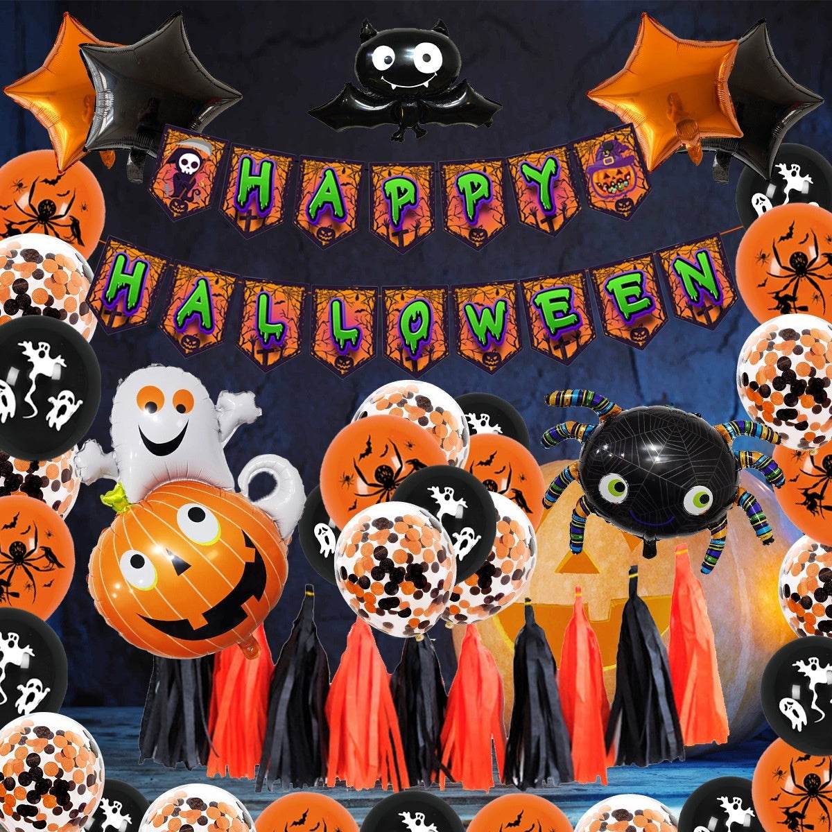 Halloween Party Decoration Balloon Combo Skull Pumpkin - Velora