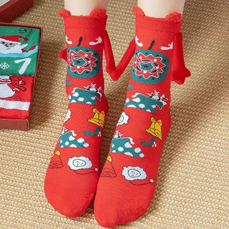 Christmas Stockings Autumn Winter Cotton Magnet Lodestone Hand Tube Socks - Velora