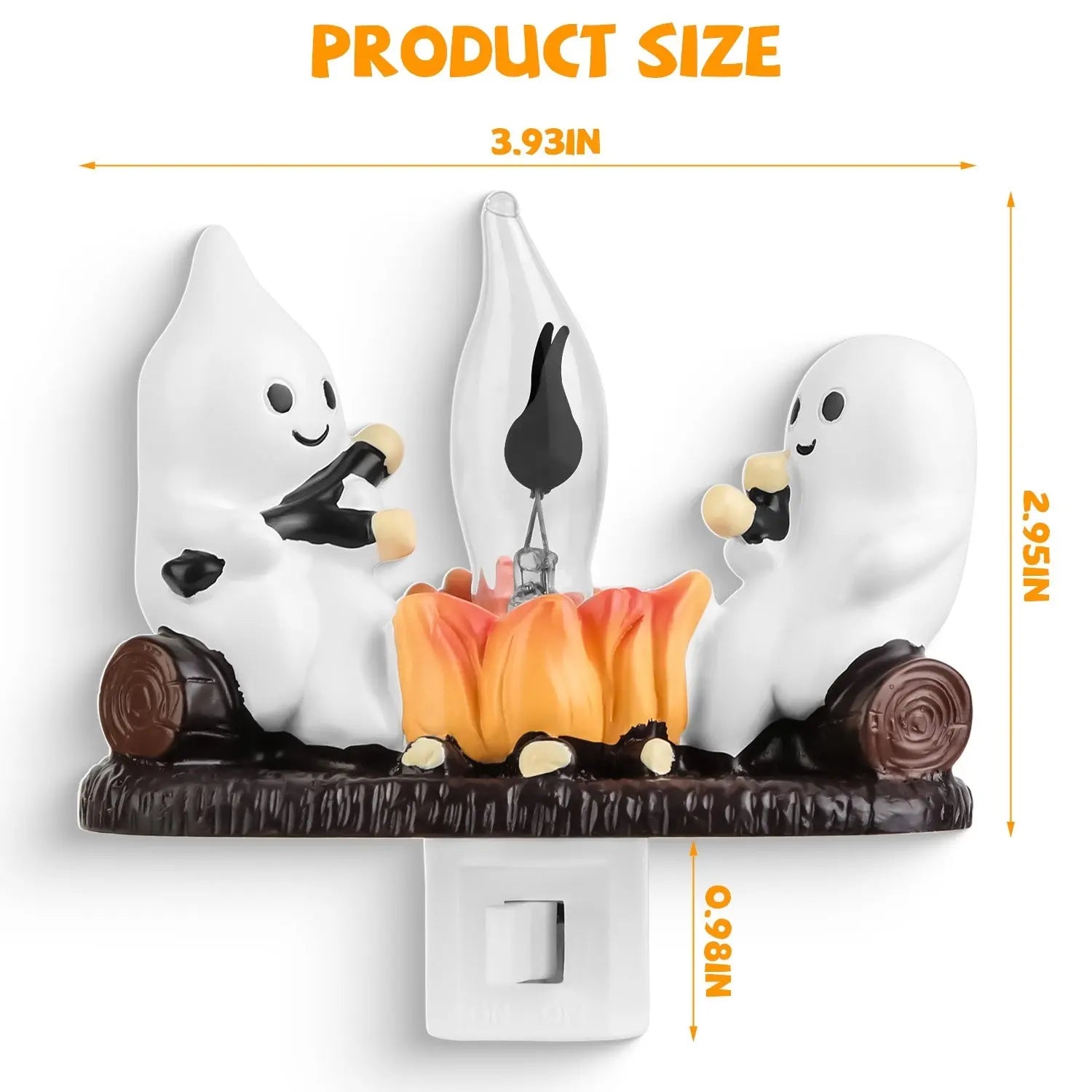 2Pcs Ghost Campfire Flickering Flame Night Light Indoor 3D Funny Halloween Nightlight Decoration Bedroom Night Light Halloween Decoration Gift For Friend Family EX-STOCK Canada