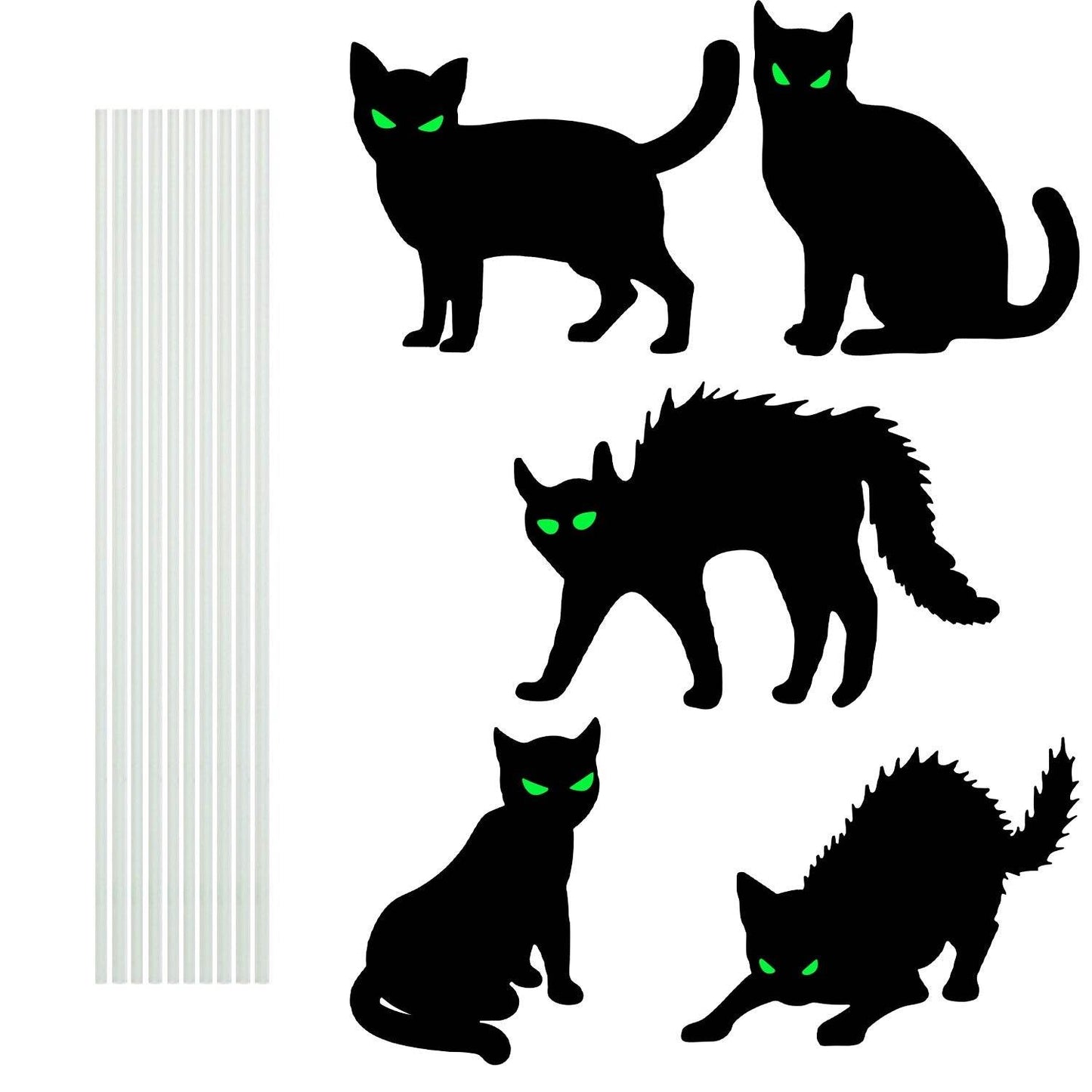 6Pcs Skull Or 6Pcs Tomb Or 5Pcs Black Cat Halloween Yard Sign Decorations Glow In The Dark For Haunted House Garden Yard And Scary Theme Party - Velora
