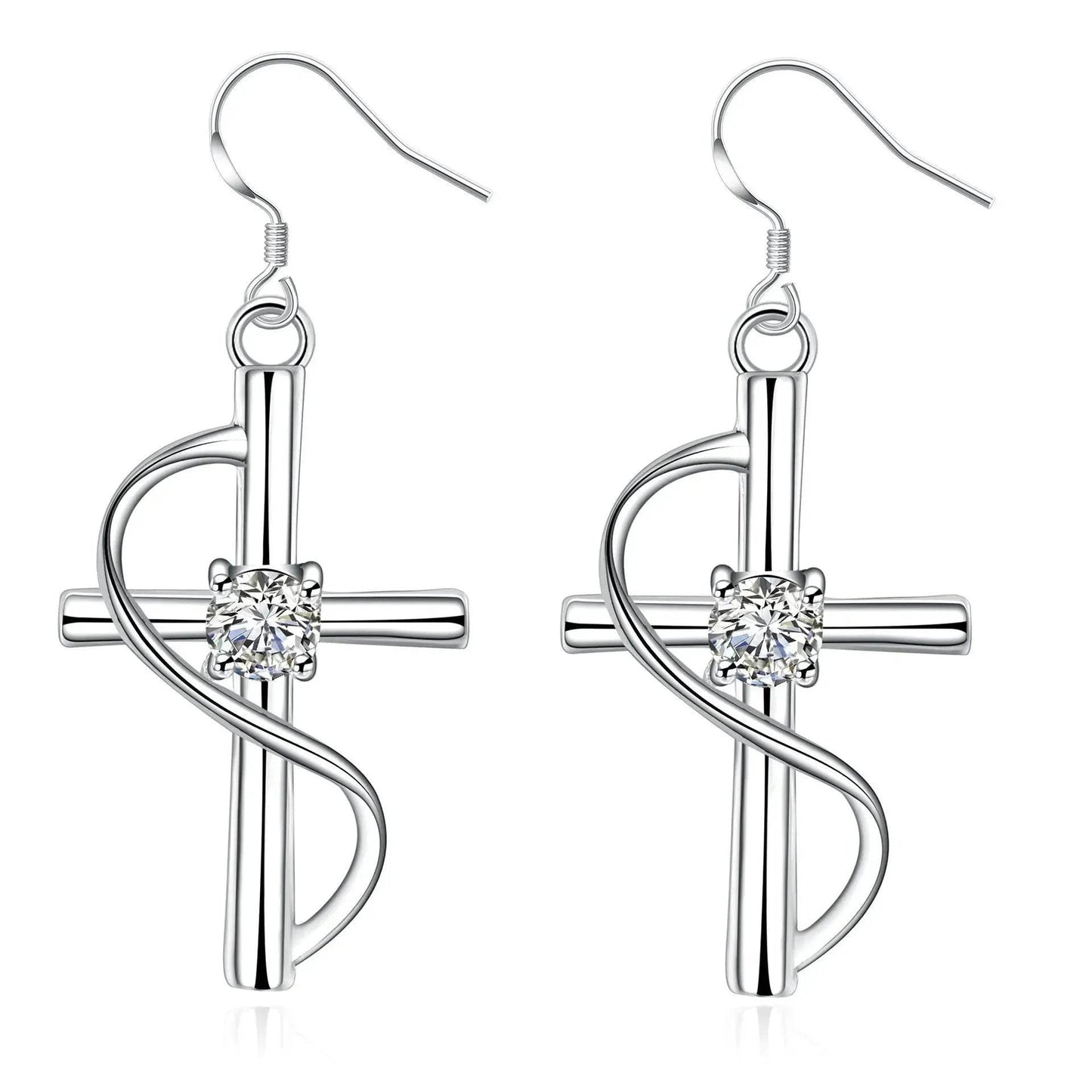 New Cross-border Popular Elongated Silver Dangling drop Earrings - Velora