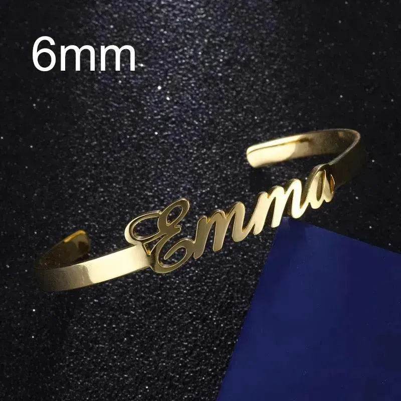 Customized Name Bracelet Personalized Custom Bangles Stainless Steel Jewelry - Velora