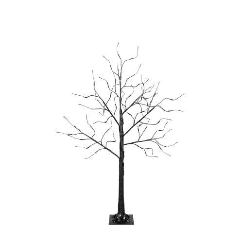 3 Pac Halloween Spooky Tree With Purple Lights, 4FT 5FT And 6FT, Lighted Black Tree For Halloween Decoration - Velora