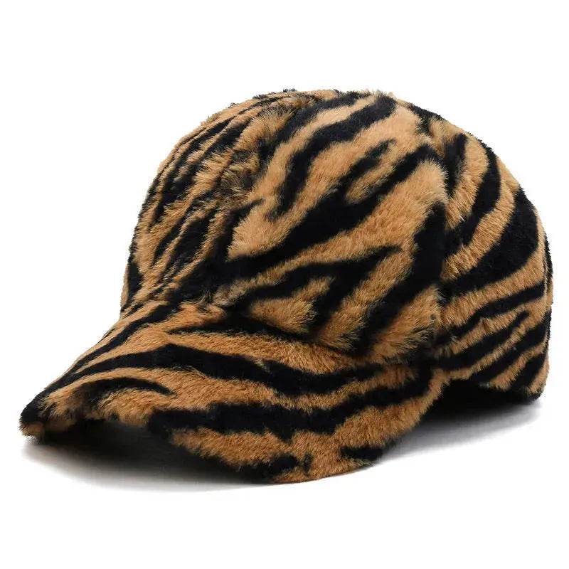 Fashion Leopard Fleece Baseball All-matching Peaked Cap - Velora