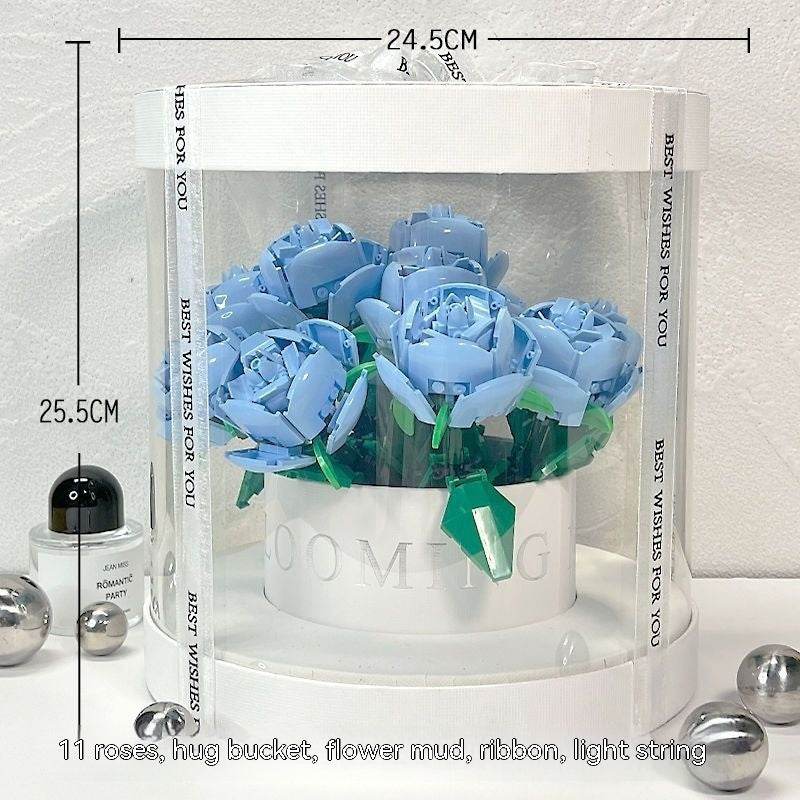 Building Blocks Rose Bouquet Flower Pot - Velora