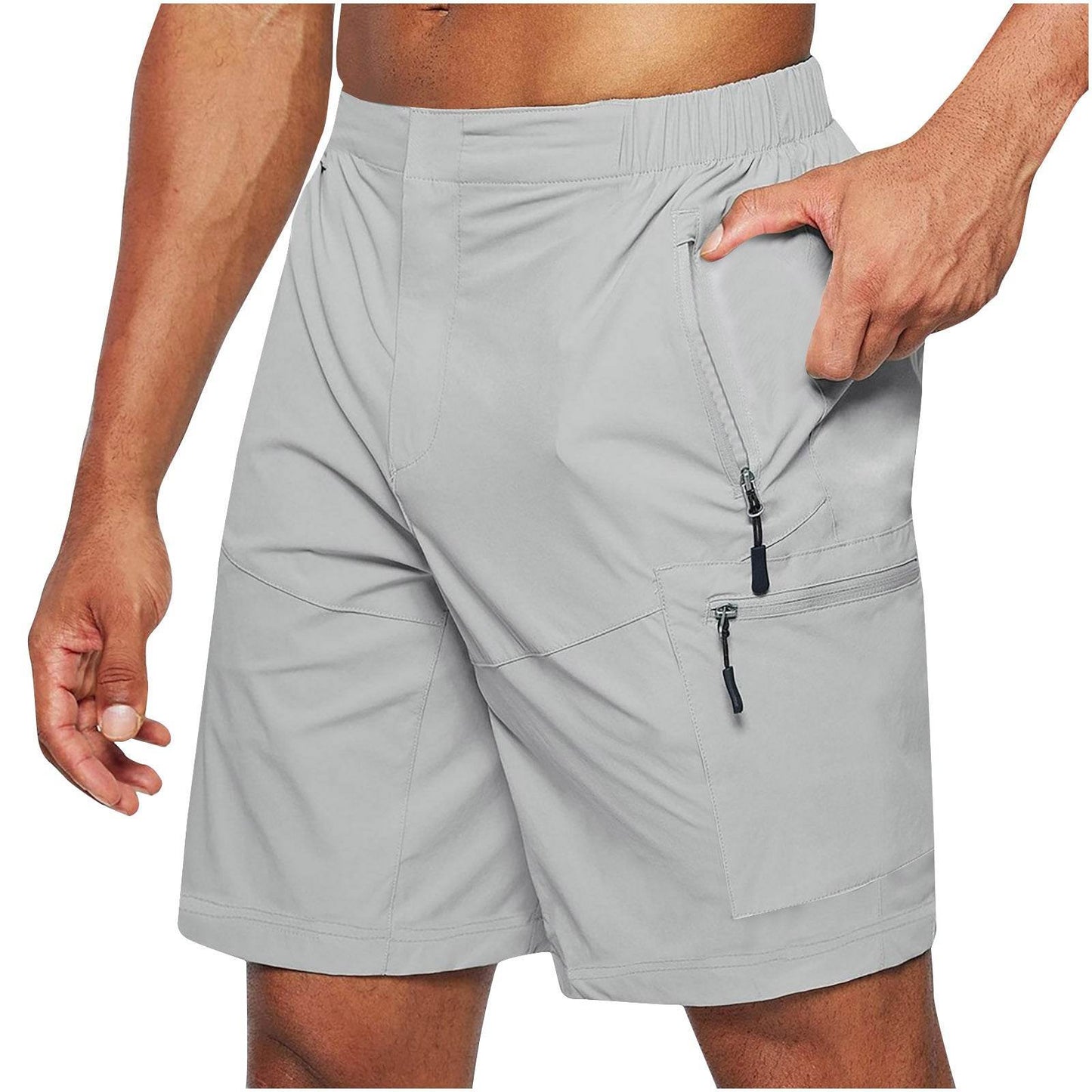 Men'S Casual Elastic Waist Strap Summer Shorts Casual Fit Fashion Outdoor Long Shorts For Men Knee-Length Straight Leg Pants Shorts - Velora