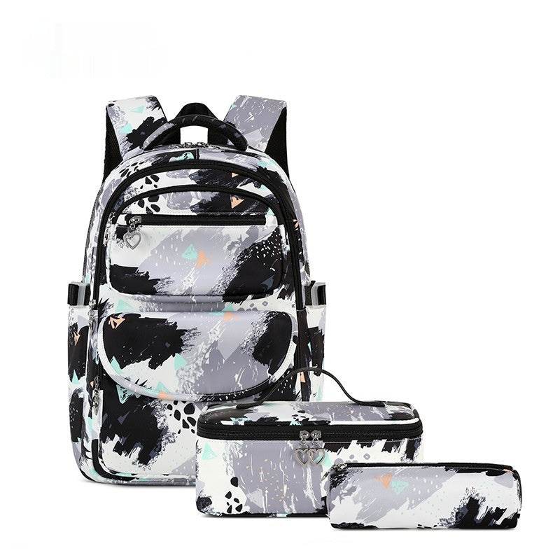 Printed Schoolbag Three-piece Fashion Backpack - Velora