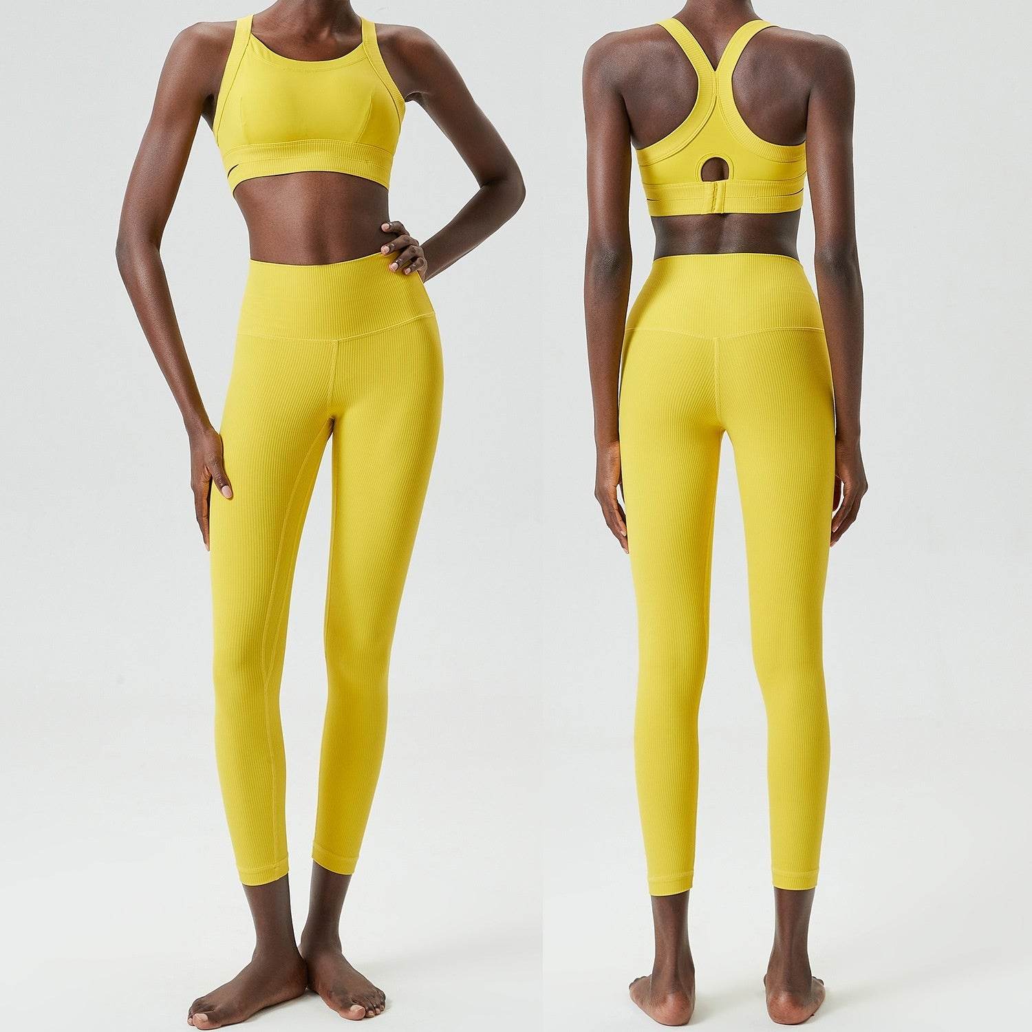 2pcs set Yoga Clothes Sleeveless Crop Workout top and Gym Leggings - Velora