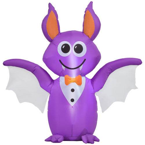 Outsunny 6ft Inflatable Halloween Decoration Bat, Blow Up Outdoor LED Yard Display, Waterproof