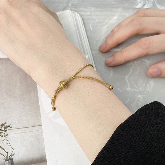 Can Pull The Snake Bone Stainless Steel Bracelet Three-dimensional - Velora