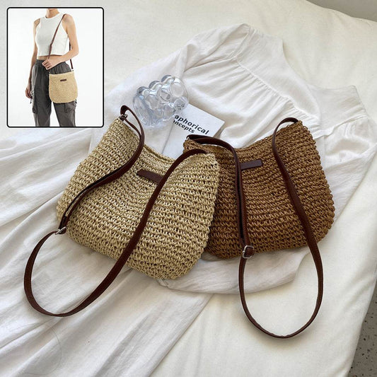 Niche Design Vacation Straw Tote Bag - Velora