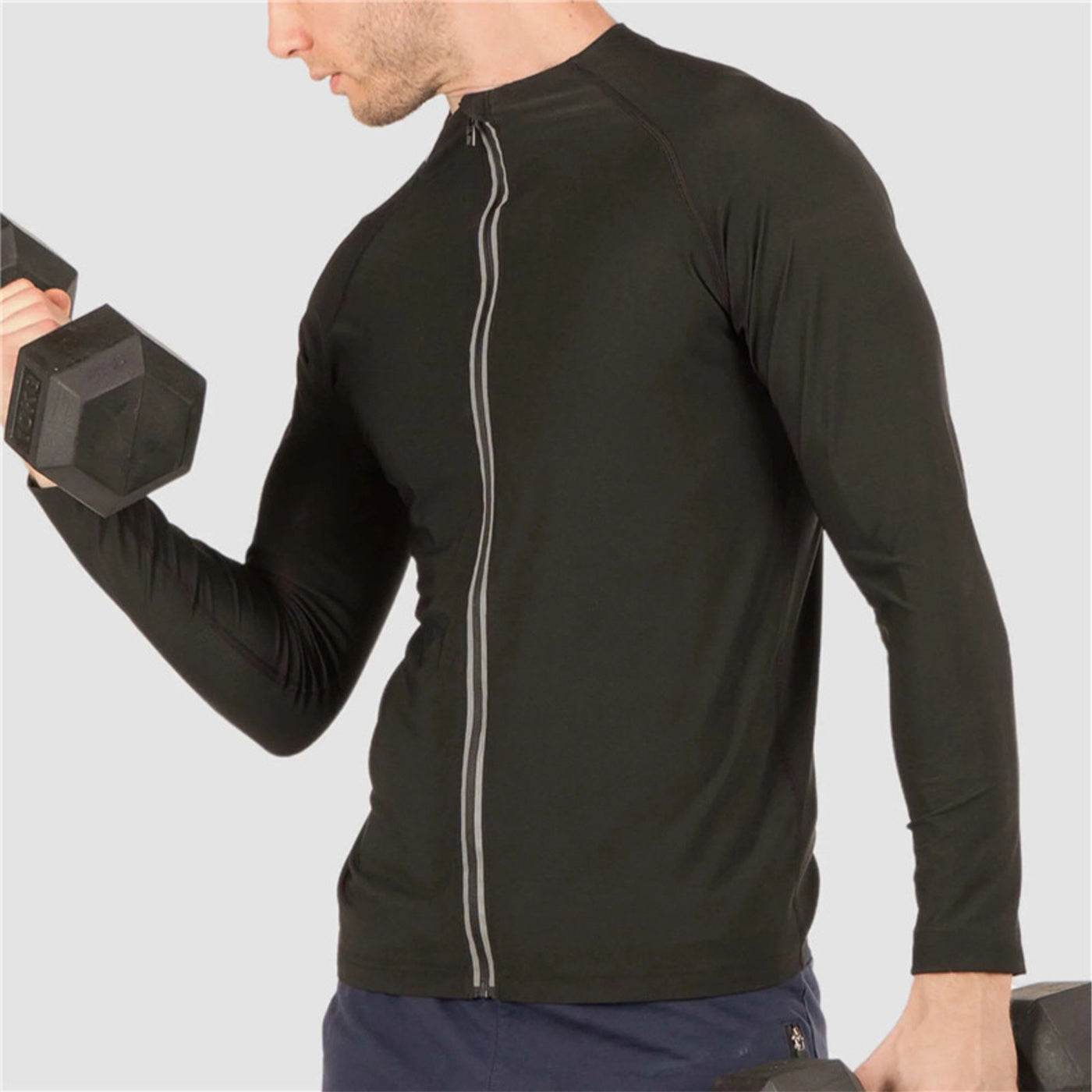 Men's Zip Compression sweat Sauna Vest Long Sleeve Sleeve - Velora