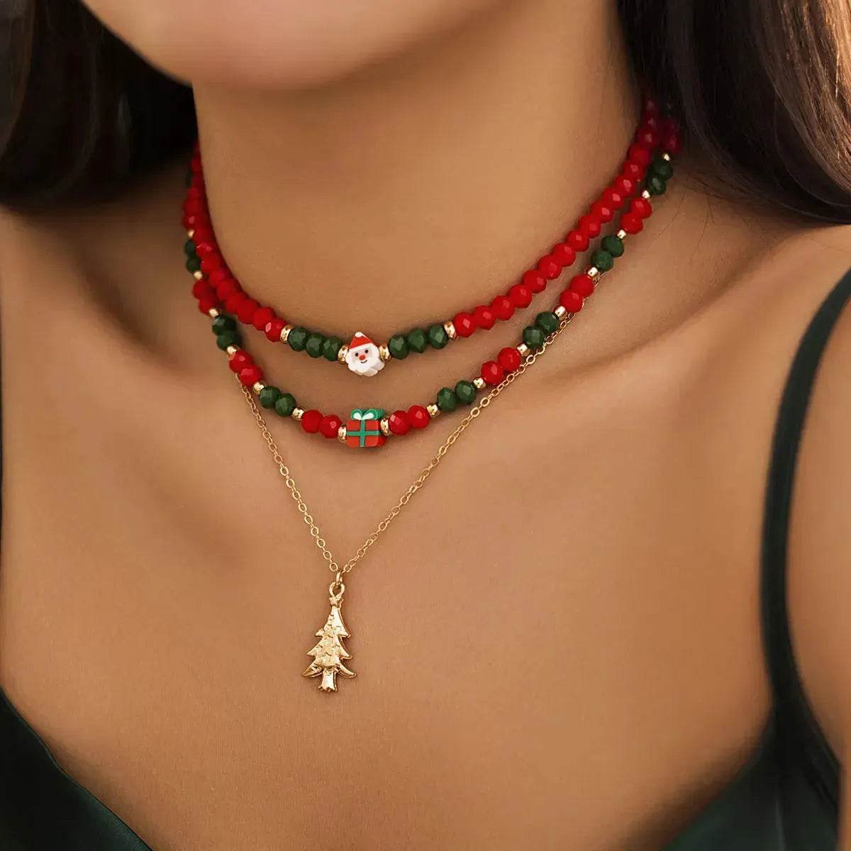 Christmas Beaded Necklace for women - Velora