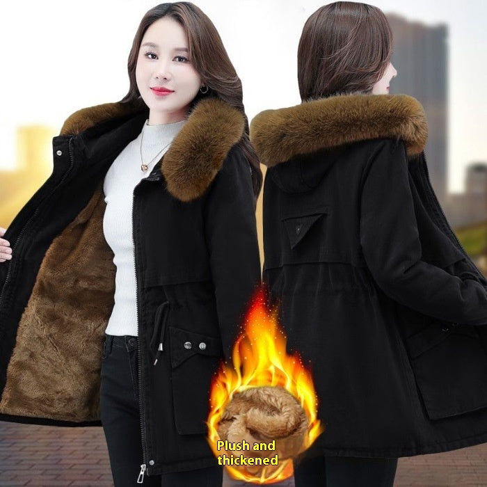 Women's Short Winter Loose Fleece Padded Coat