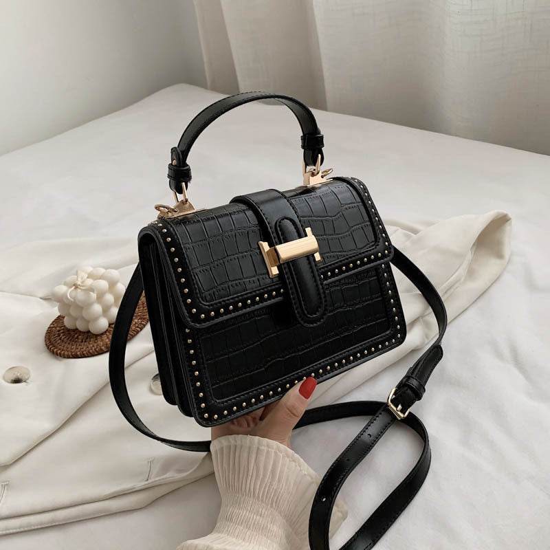 Women Fashion Rivet Leather crossbody Bag for Women Flap Handbag - Velora