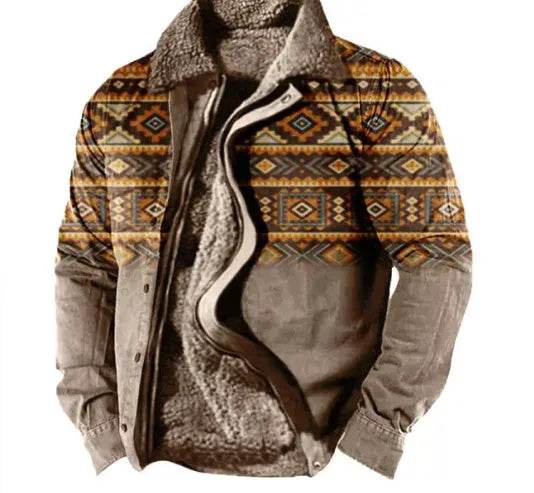 Thickened Side Seam Pocket Casual Zipper Loose Wolf Cotton Jacket - Velora