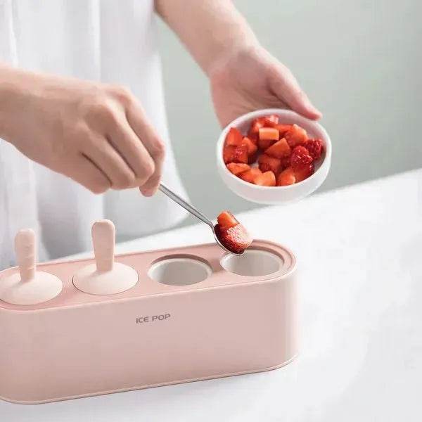4 Cavities Reusable Silicone Popsicle Mold Maker DIY ice cream mold - Velora