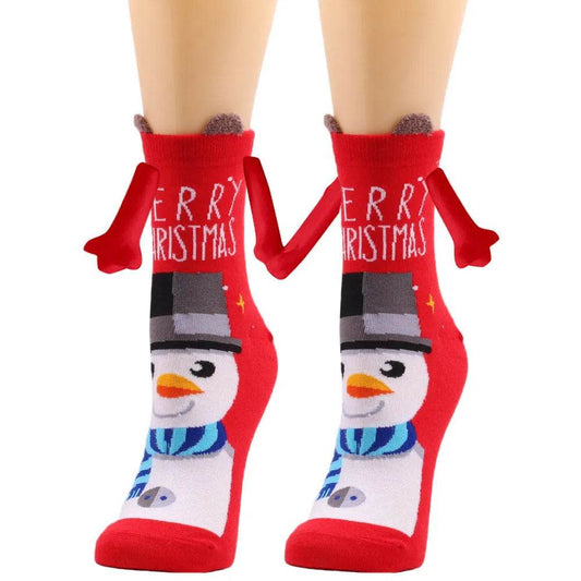 Christmas Stockings Autumn Winter Cotton Magnet Lodestone Hand Tube Socks - Velora