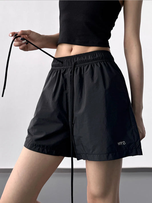 High Waisted Drawstring Shorts - Velora