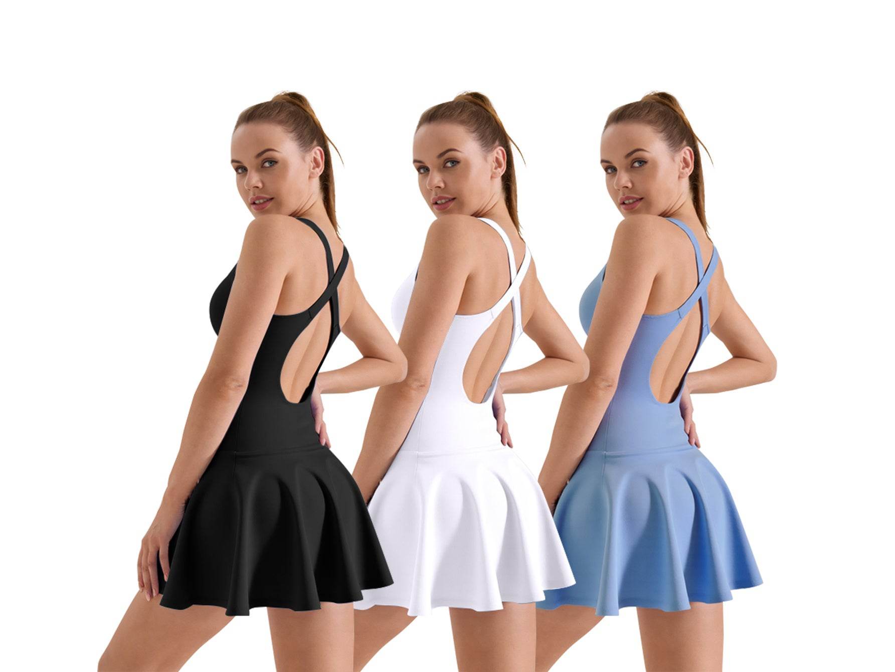 Tennis Dress 3pcs High-stretch Sports Athletics - Velora