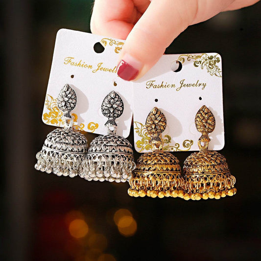 Creative Tassel Stud Earrings Bohemian Water-drop Eardrops Buddha Light India Thailand - Velora
