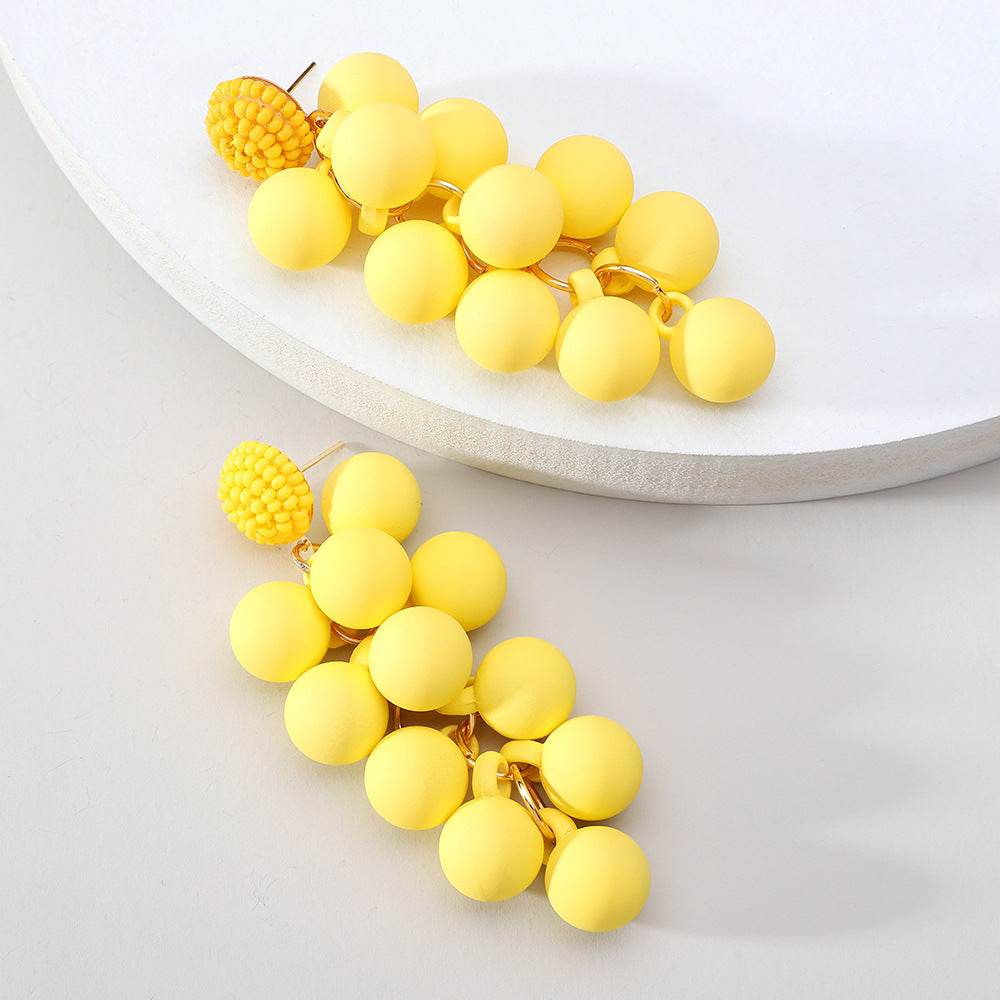 Candy Ball Earrings - Beaded Beach Stud - Velora