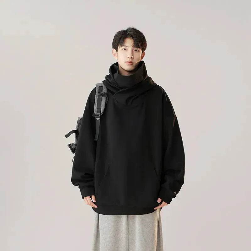 Autumn Winter Oversized Turtleneck Hoodie Pullover for mens - Velora