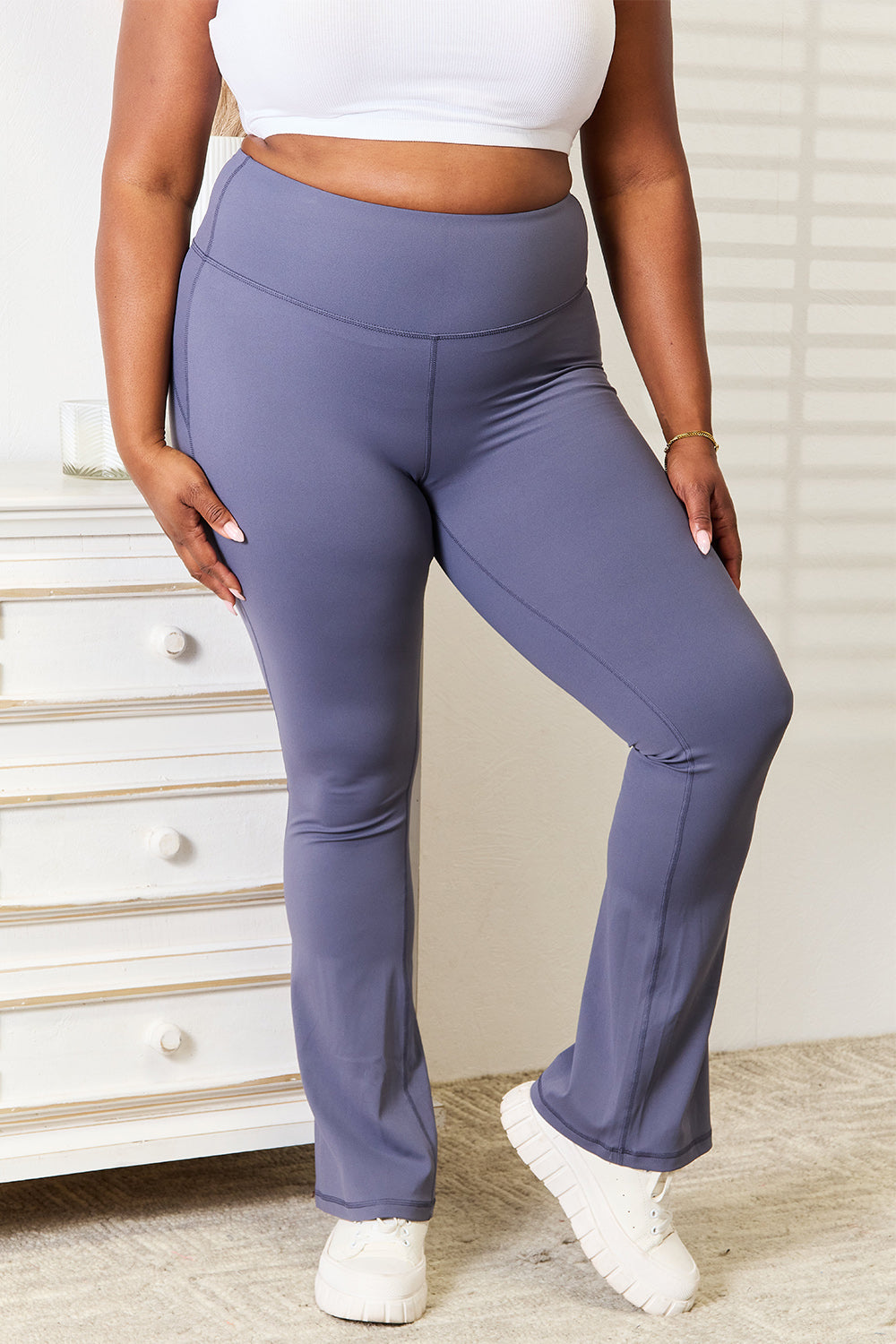 Millennia Basic Bae Wide Waistband Bootcut Sports Pants - Velora
