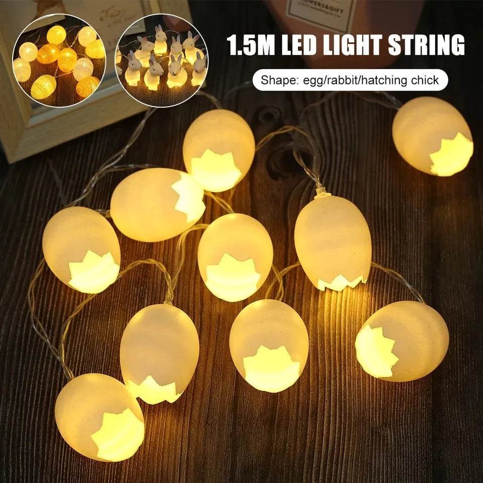 New Easter Broken Shell Egg String Lights Led Egg Lanterns Flashing Lights String Lights Christmas Decoration Lights - Velora
