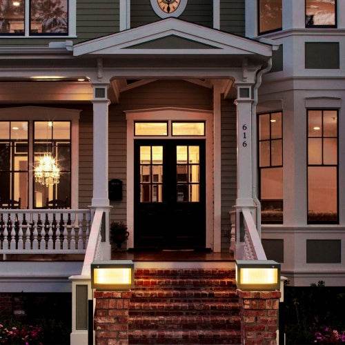 Solar Wall Light With Dimmable LED-2 Package Landscape Pathway Lighting - Velora