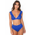 2pcs Black And White Polka Dot Print Swimsuit - Velora Luxury Fashion