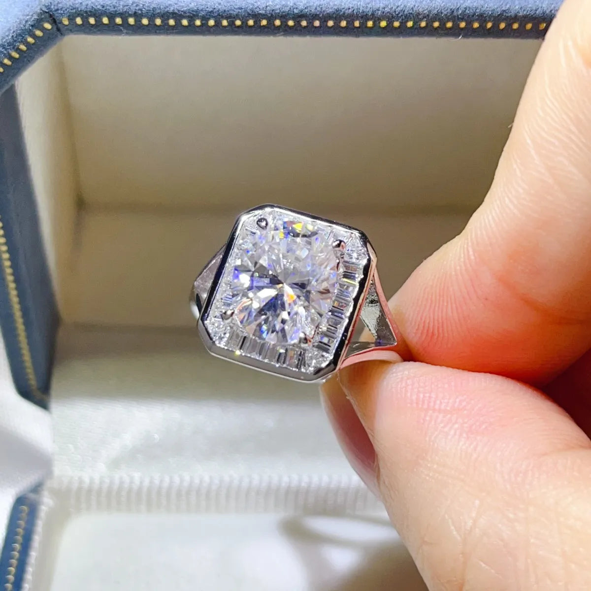 3 Carat Moissanite Engagement Square Ring - Velora Luxury Fashion