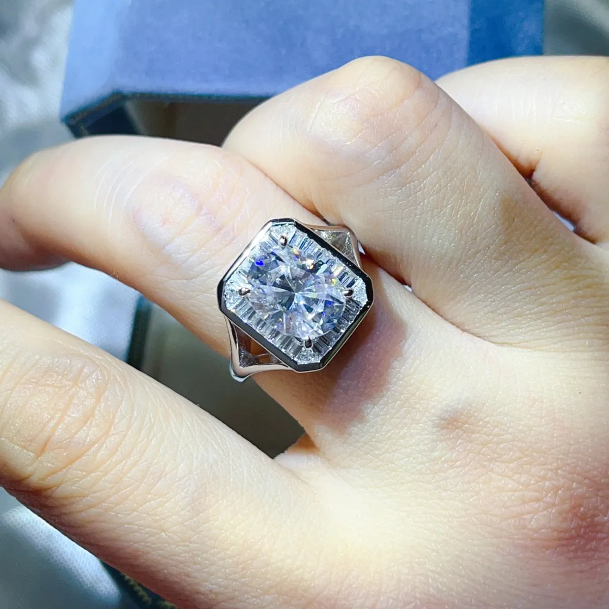 3 Carat Moissanite Engagement Square Ring - Velora Luxury Fashion