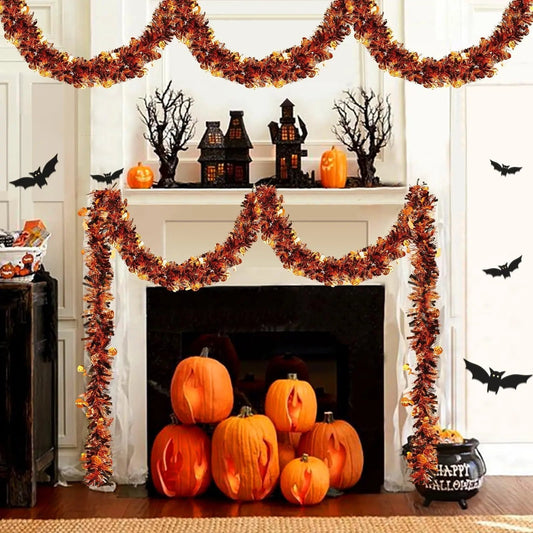 3 Pcs Halloween Decorations, Orange Metallic Tinsel Twist, 19.7 Feet-Cannot Be Listed On Amazon Platform - Velora