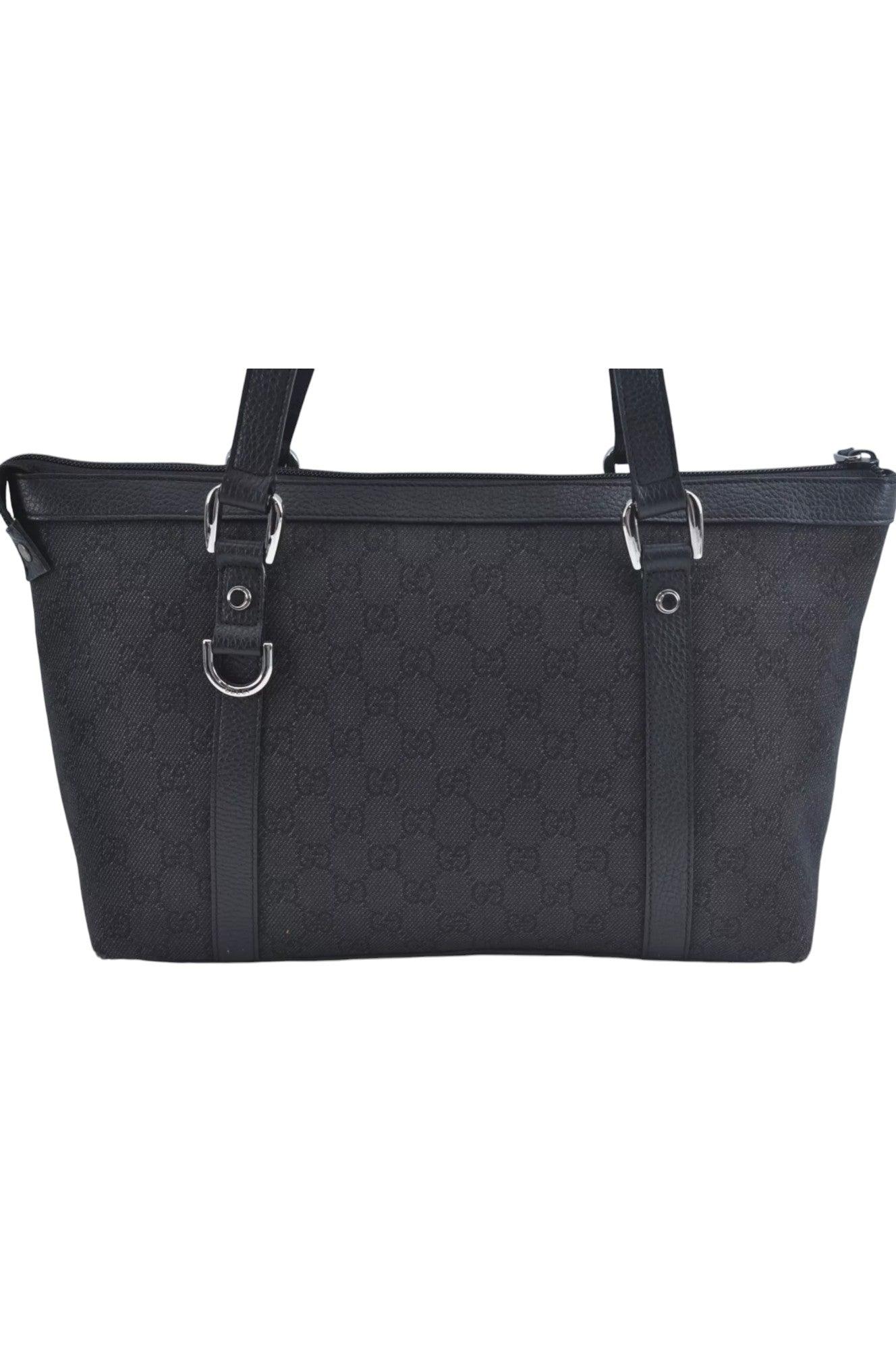 GUCCI Abbey Shoulder Tote Bag GG Canvas Leather 268640 Black L0797 - Velora