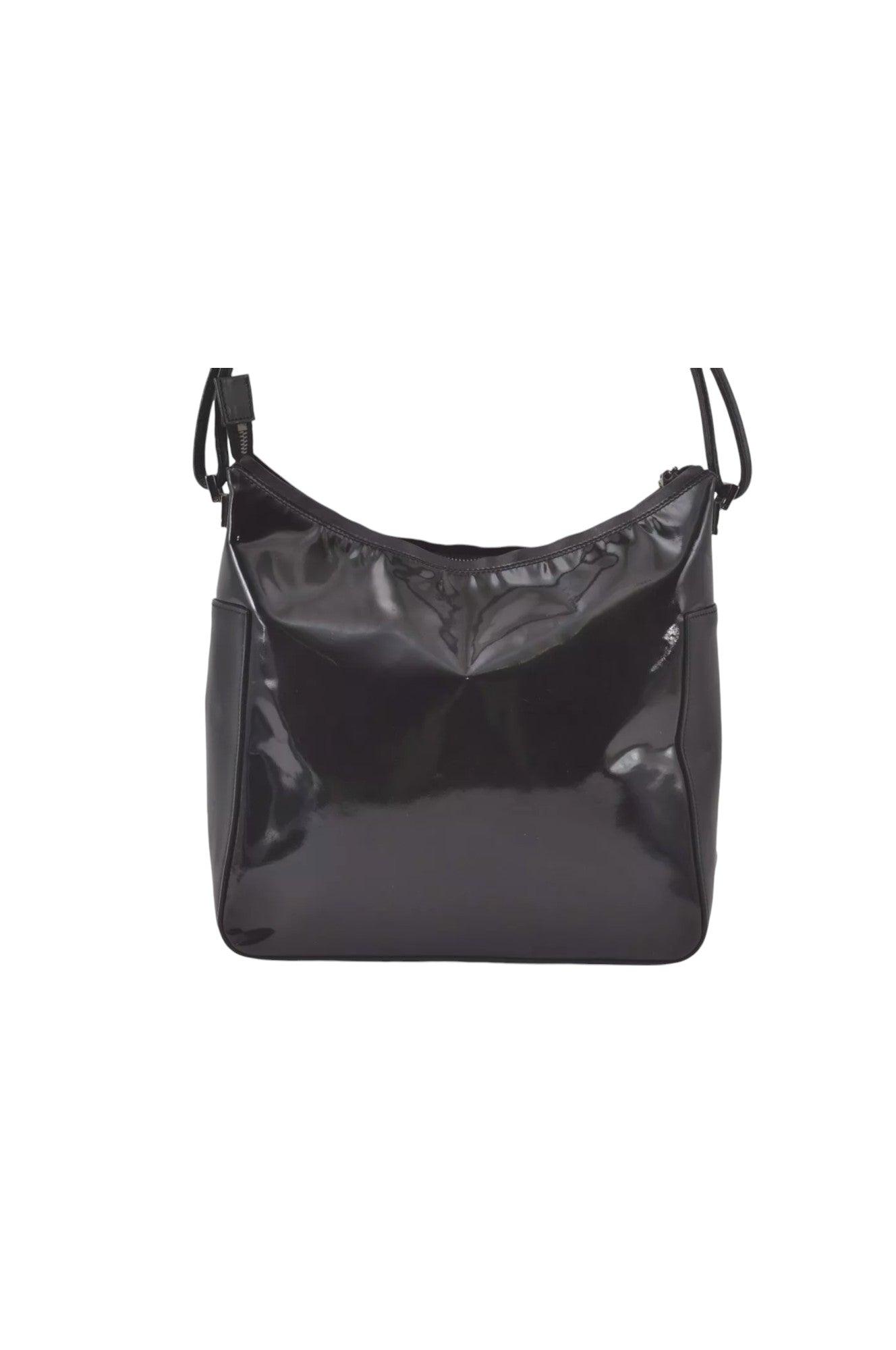 GUCCI Shoulder Hand Bag Purse Enamel Leather 0013766 Black 7891K - Velora