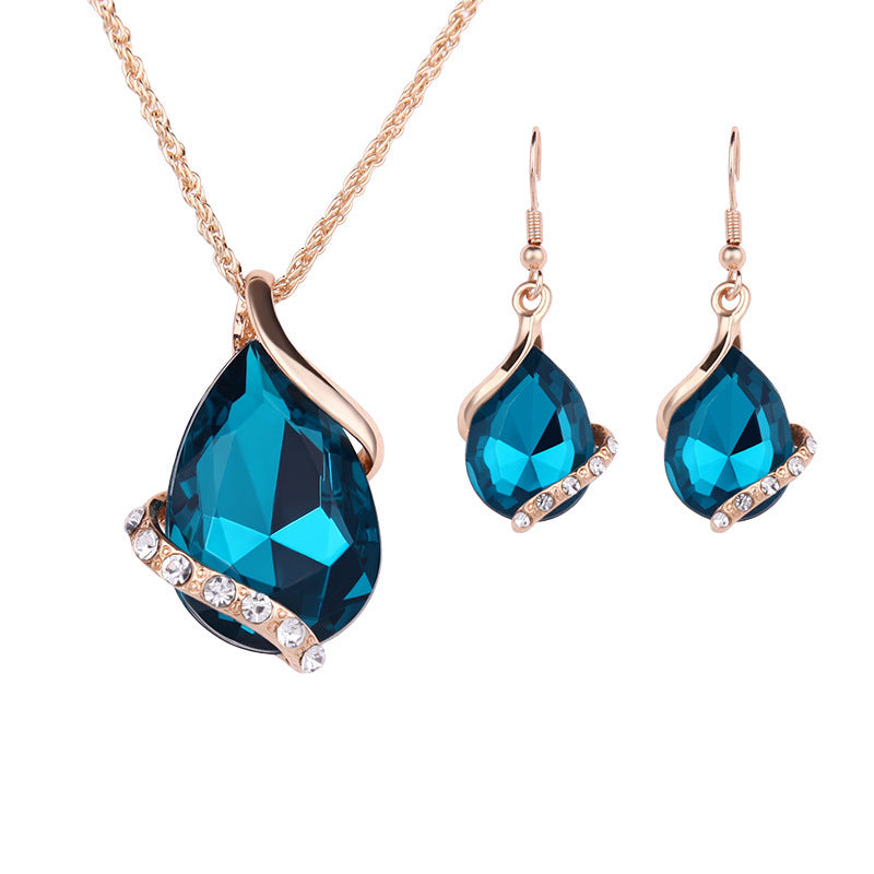 Water Drop Necklace Earring Set