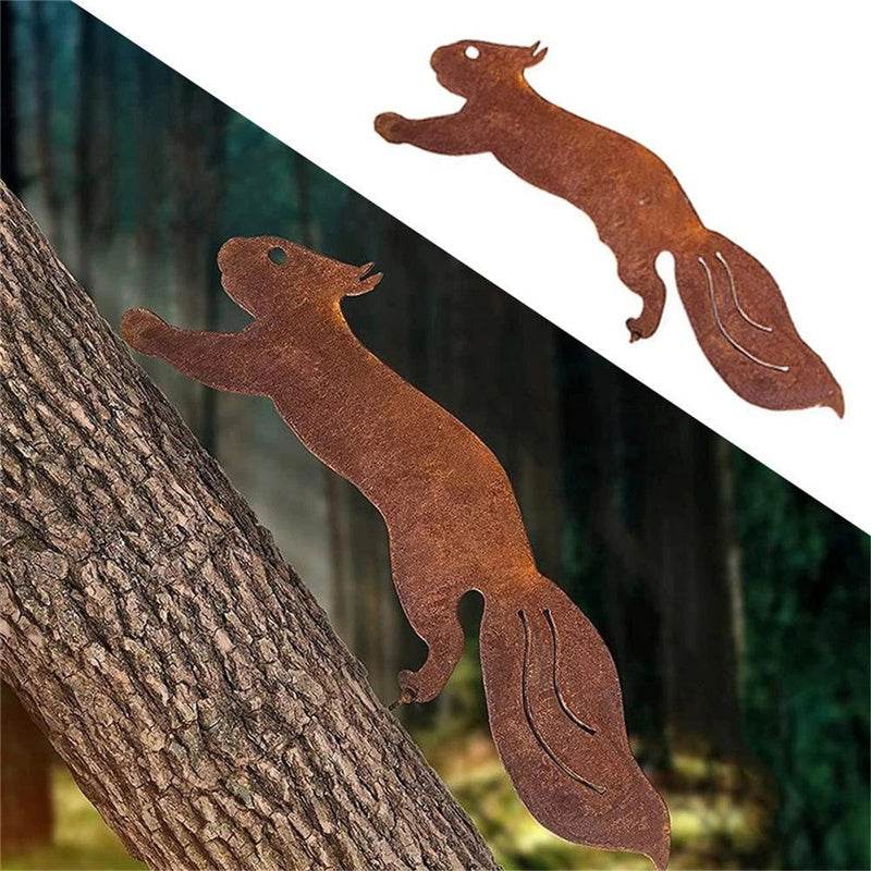 Household Rusty Squirrel Silhouette Screw Insert wood craft - Velora