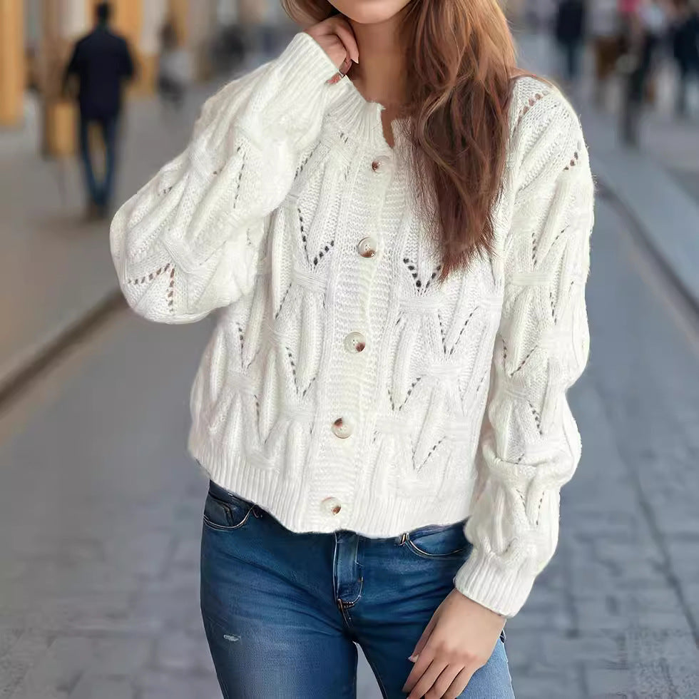 Button Knitted Cardigan Sweater Coat