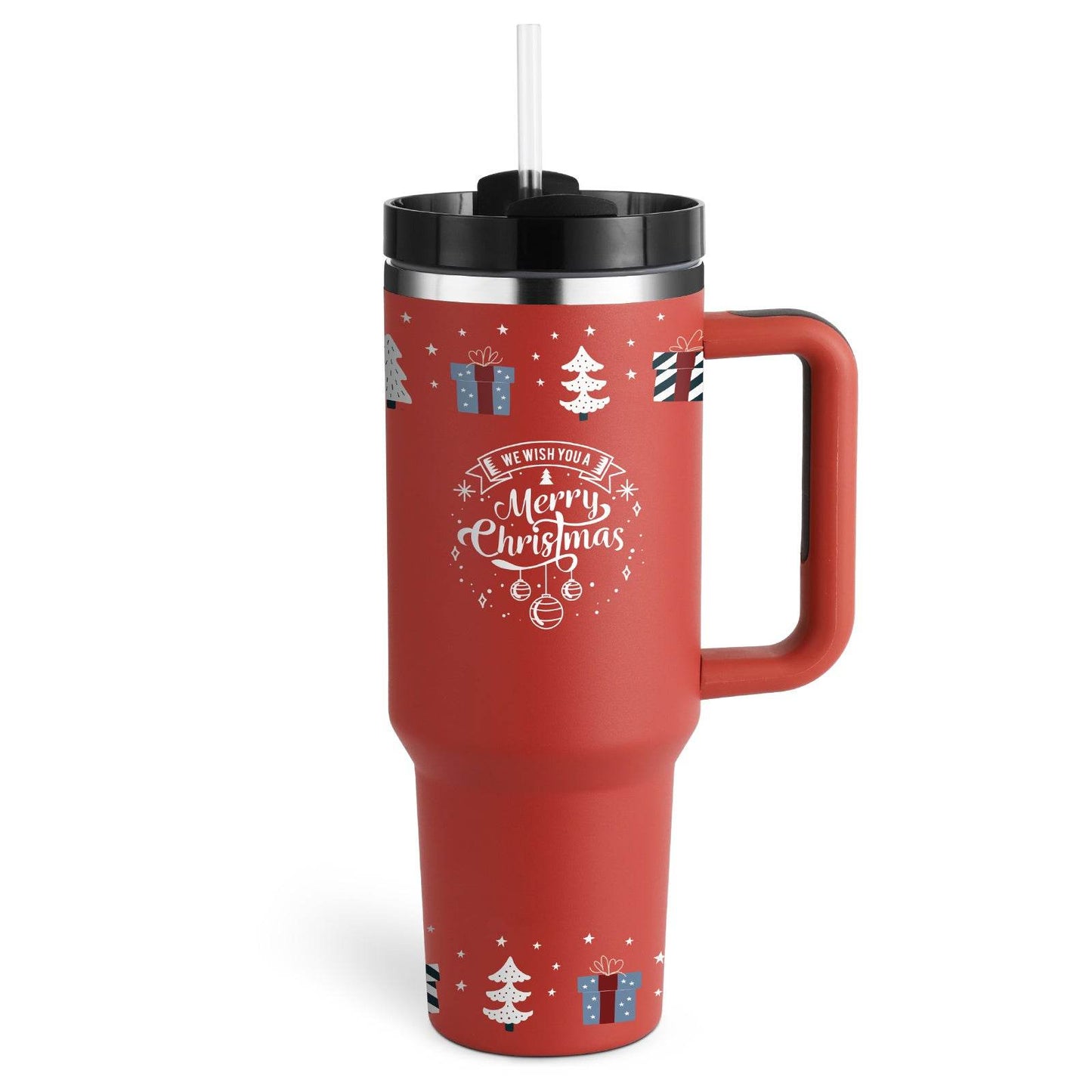40 Oz Tumbler With Handle Straw Insulated, Stainless Steel Spill Proof Vacuum Coffee Cup Tumbler With Lid Tapered Mug Gifts For Valentine Lover Suitable For Car Gym Office Travel - Velora