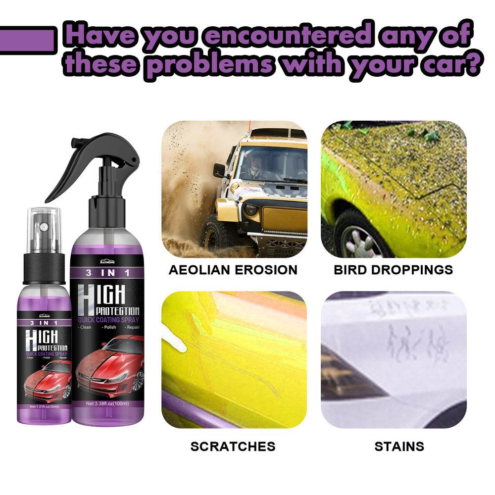 RAYHONG 3-in-1 High Protection Car Coating Spray - TikTok-Trending DIY Paint Protection - Quick Color Change, Cleaning & Shine - Universal For All Vehicles - Velora